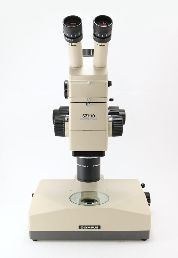Olympus SZH10 Stereomikroskop mit 2 Objektiven (PLANAPO 1x und PLAN 2x), große Durchlichbasis